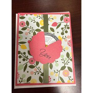 Handmade Floral Thank You Card With Spinner Wheel Design Crafted With Love